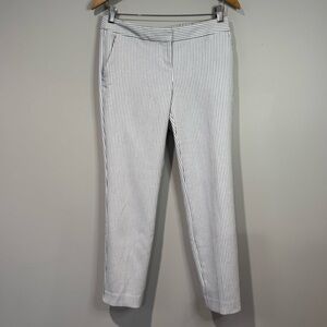 Express Columnist Ivory & Black Pinstripe Trousers Size 2R Career Office Work